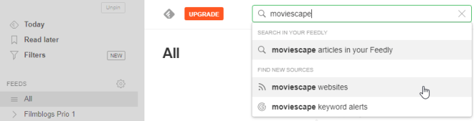 Ihr könnt Blogs einfach bei Feedly suchen