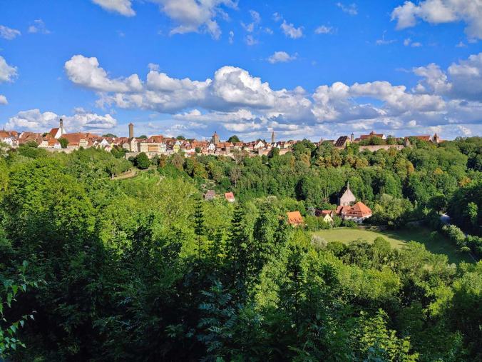Der Blick vom Schlossgarten zurück zum Ausgangspunkt unserer Wanderung