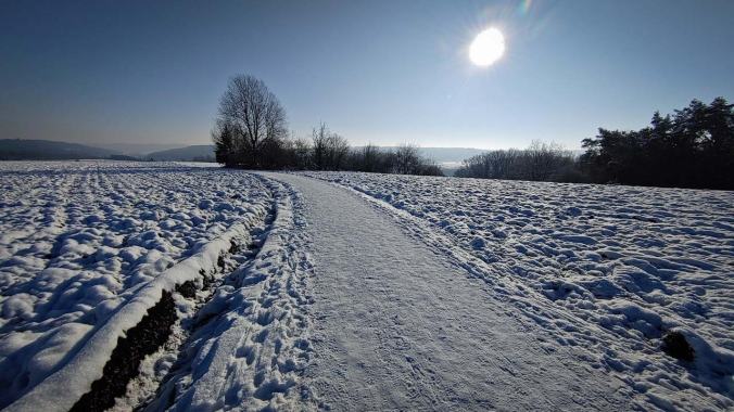 Ein eiskalter Lauf über die Felder