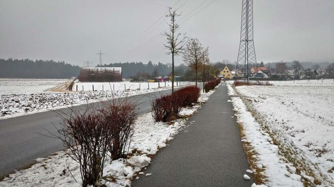 Lauf durch Schneematsch und Nebel