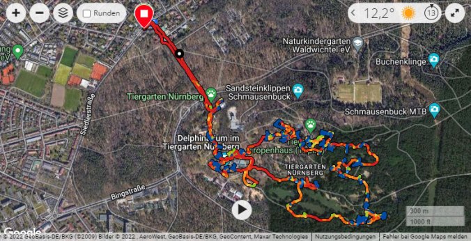 Unsere Laufroute (via Garmin)