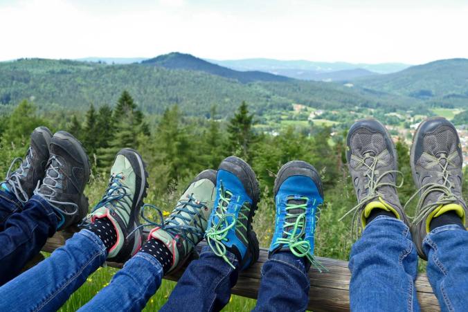 Vielgelaufene Wanderschuhe