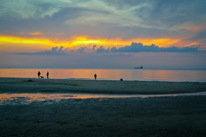 Sonnenuntergang an Nordseestrand