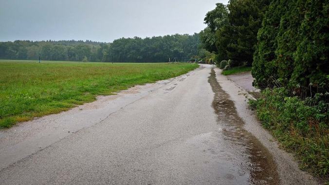 Komplett durchnässt beim Morgenlauf