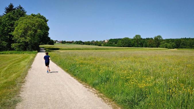 Samstagslauf mit bester Begleitung auf den ersten drei Kilometern