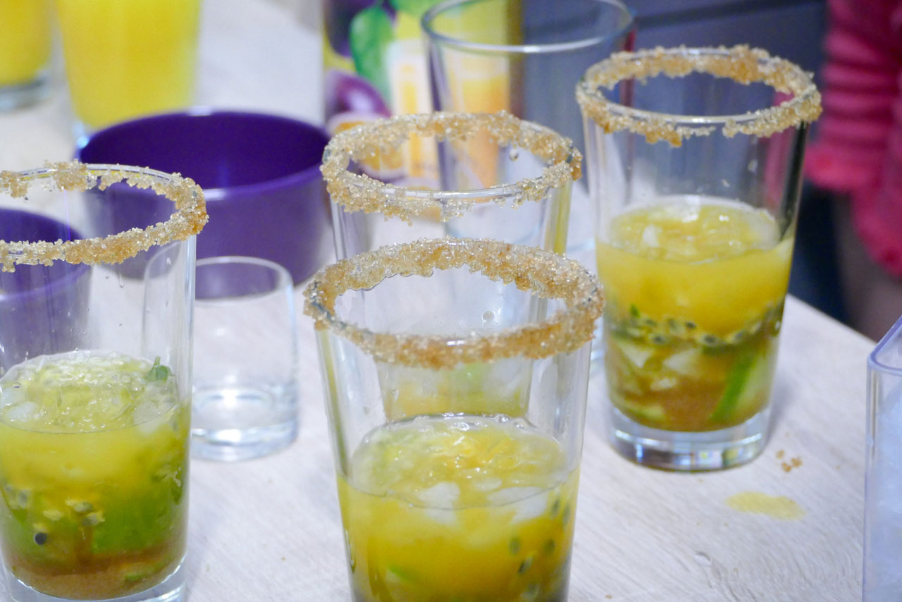 Der erste Versuch mit Zuckerrand und frischen Früchten