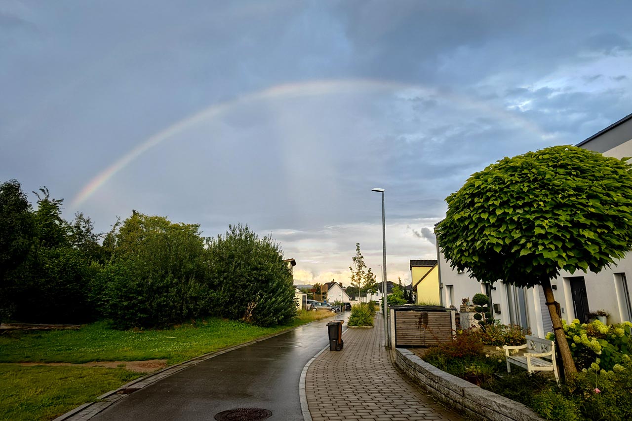 Der Regen brachte noch einen schönen Regenbogen