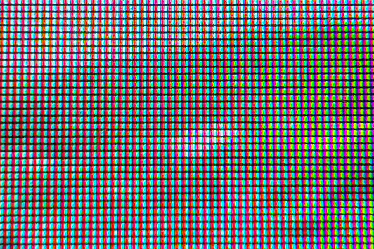 Eine Makro-Aufnahme der Flüssigkristalle meines LED-Panels
