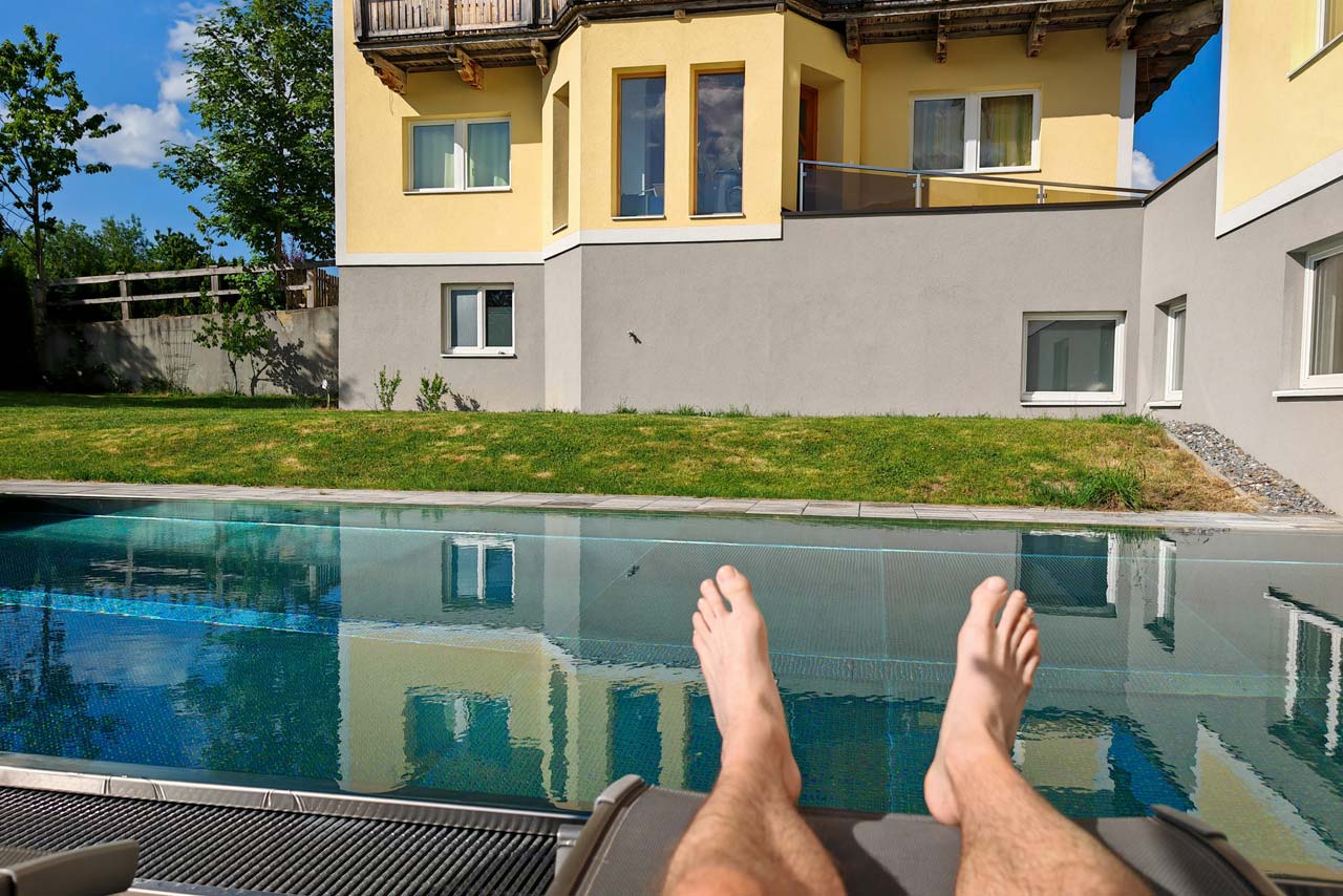 Nach dem Wandern gab es Entspannung am Pool