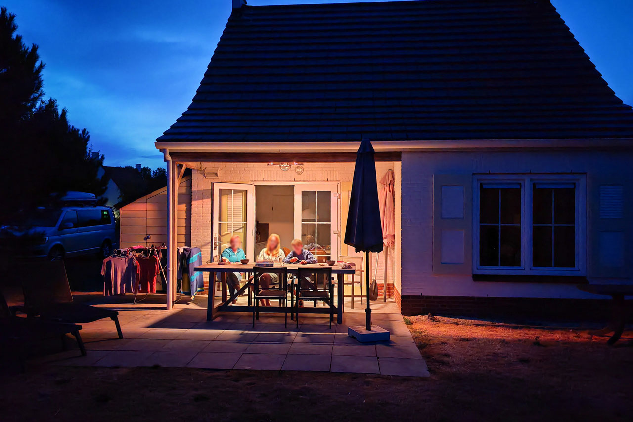 Die Terrasse war sehr gemütlich, solange es warm war